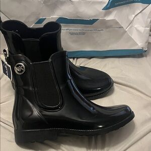 Michael Kors Glossy Black Ankle Boots